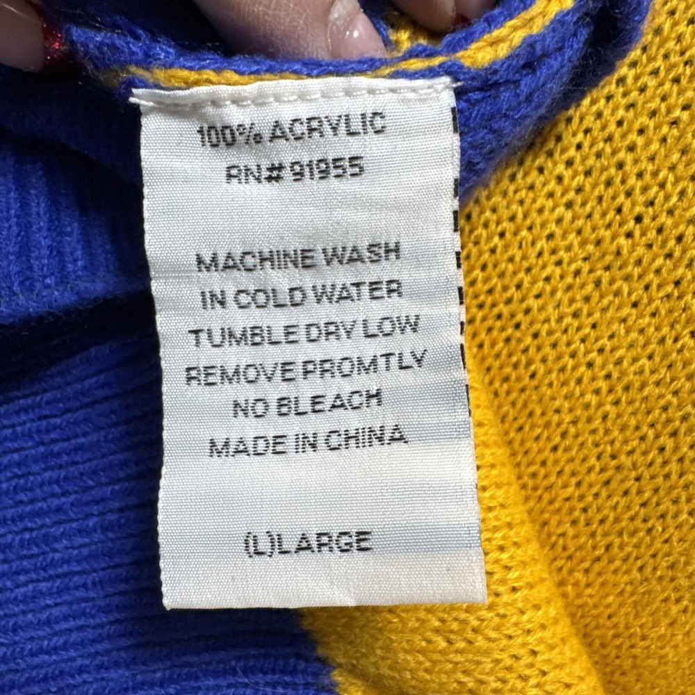 Golden State Warriors Sweater Men Large Logo Dub Nation Christmas Ugly Oak Town - Picture 8 of 9